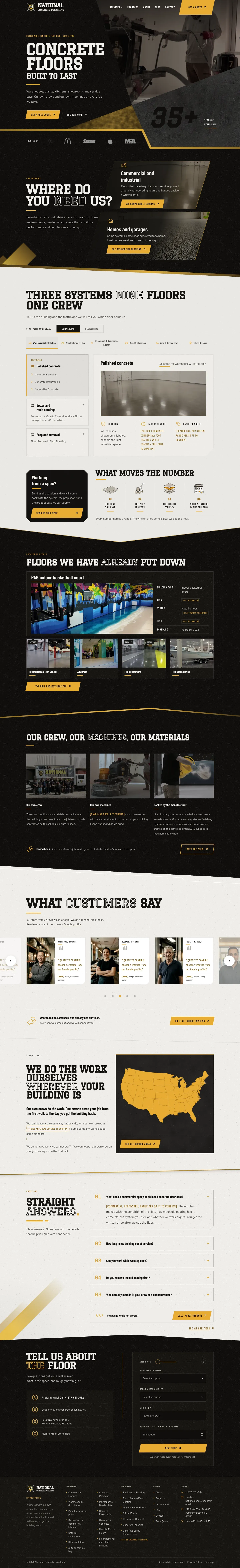 Website van National Concrete Polishing, gebouwd door Traffic To Talks
