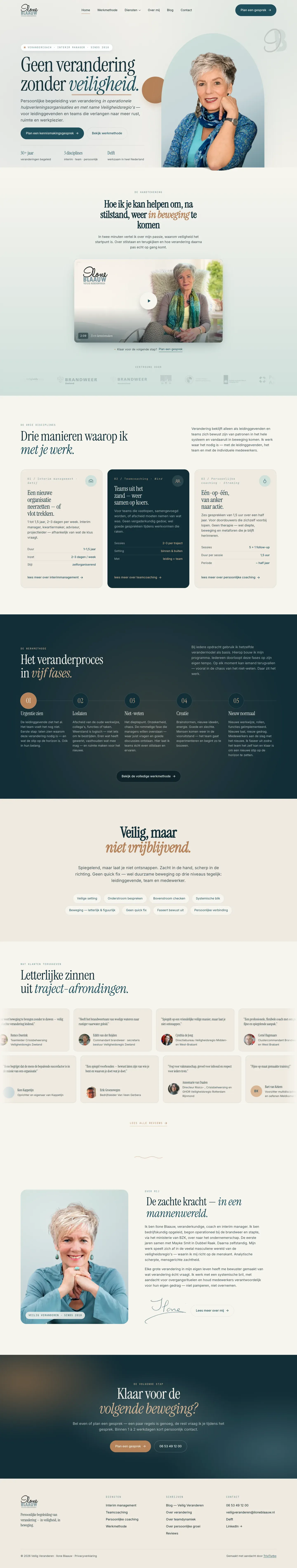 Website van Veilig Veranderen, gebouwd door Traffic To Talks